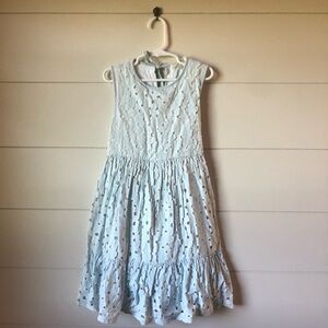 Chelsea and Violet  Blue Tiered Medallion Eylet Dress Girls M